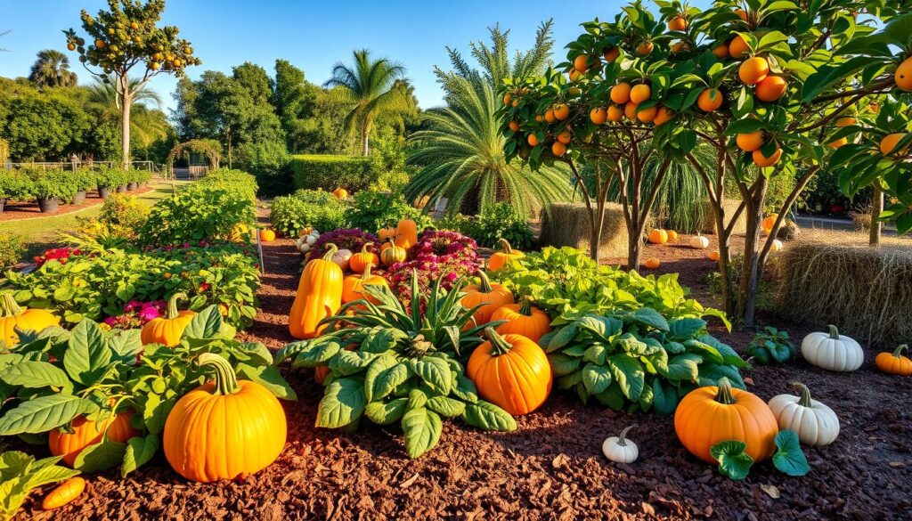 fall florida vegetable and fruit garden